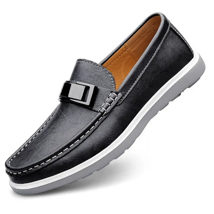 Men's Leather Casual Slip-On Loafers – Stylish and Comfortable Slip On