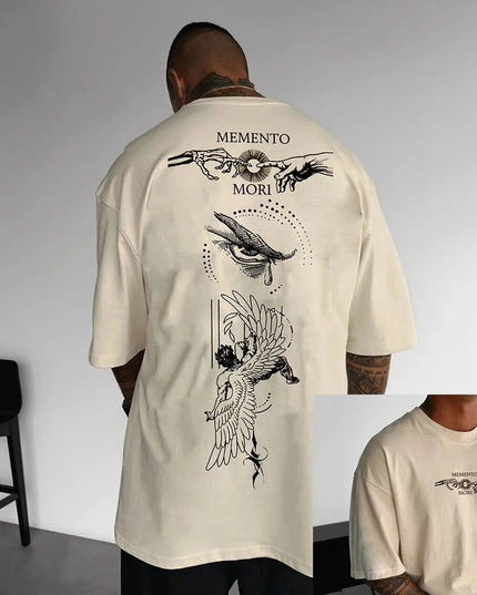 Men's Breathable Compass Pattern Printed T-Shirt