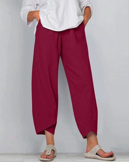 Vintage Printed Women’s Cotton Linen Harem Pants