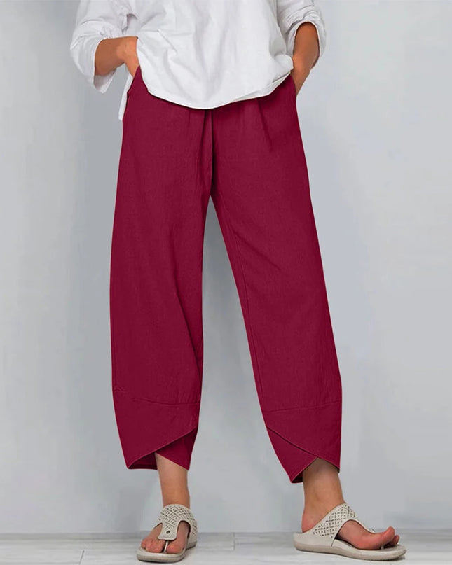 Vintage Printed Women’s Cotton Linen Harem Pants