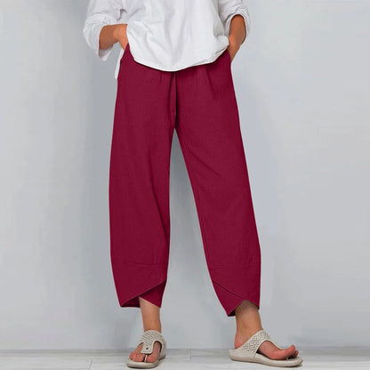 Vintage Printed Women’s Cotton Linen Harem Pants