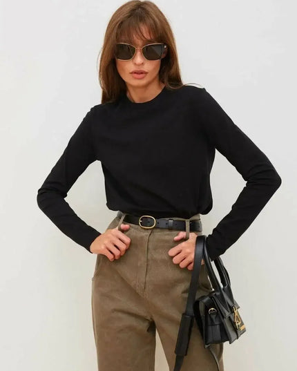 Losee Fit Long Sleeve Cotton Sweater for Women - Various Colors