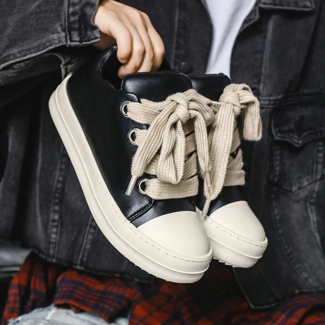 Men's Casual Walking Sneakers with Lace-Up Design