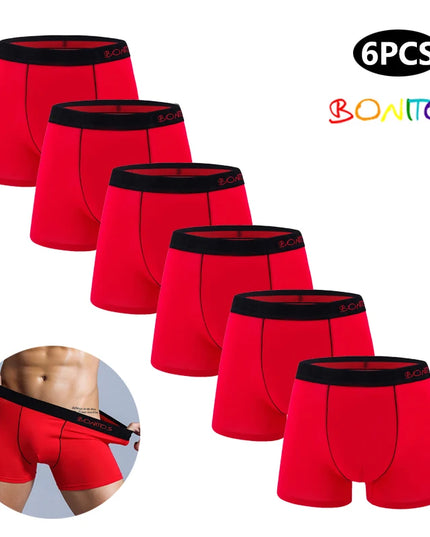 6 Pack Men's Cotton Boxer Briefs – Comfortable Men's Underwear, Breathable Boxers for Men