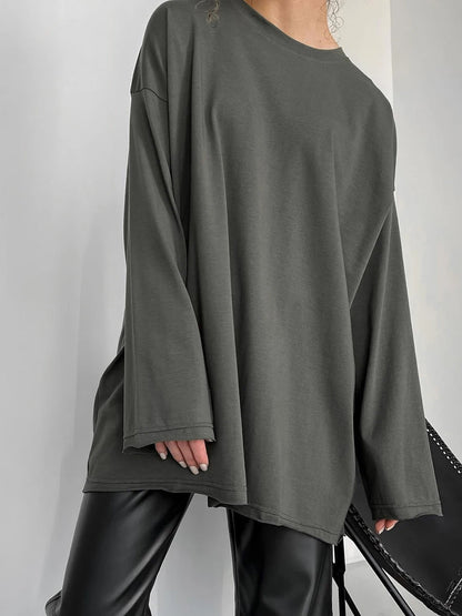 Women's Oversized Cotton Pullover Sweater - Soft, Cozy, and Stylish for Every Season