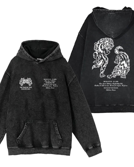 Men's Vintage Washed Printed Hoodie