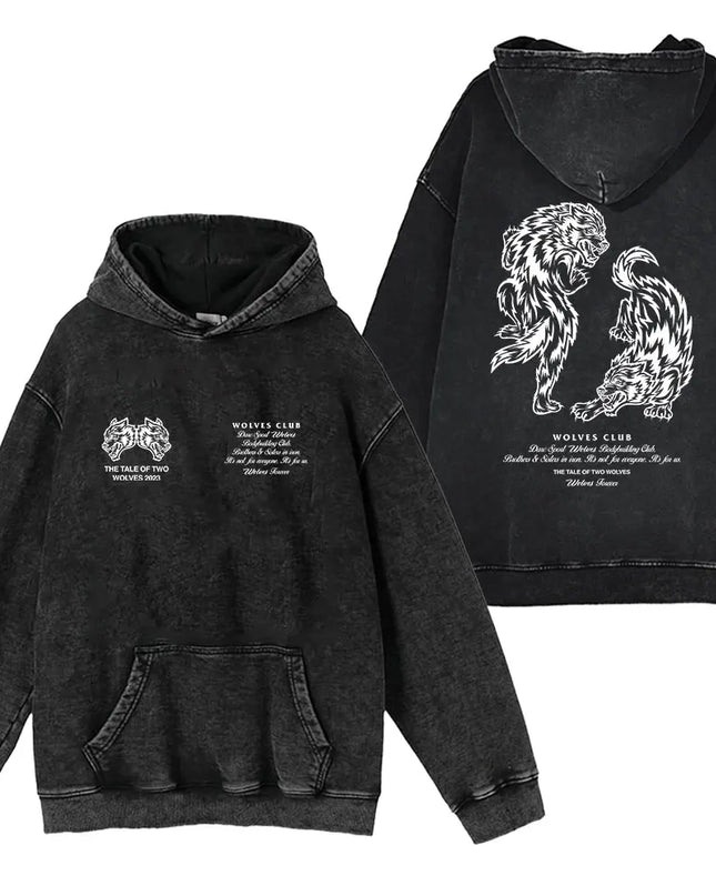 Men's Vintage Washed Printed Hoodie