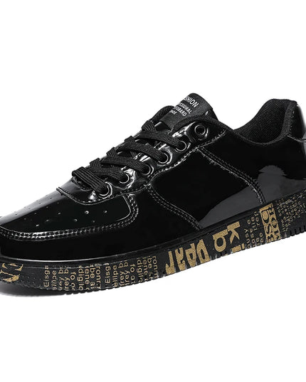 Premium Glossy Lace-Up Sneakers for Men