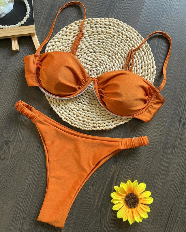 Women's Braided Rope Bikini Set – Two-Piece Triangle Swimwear
