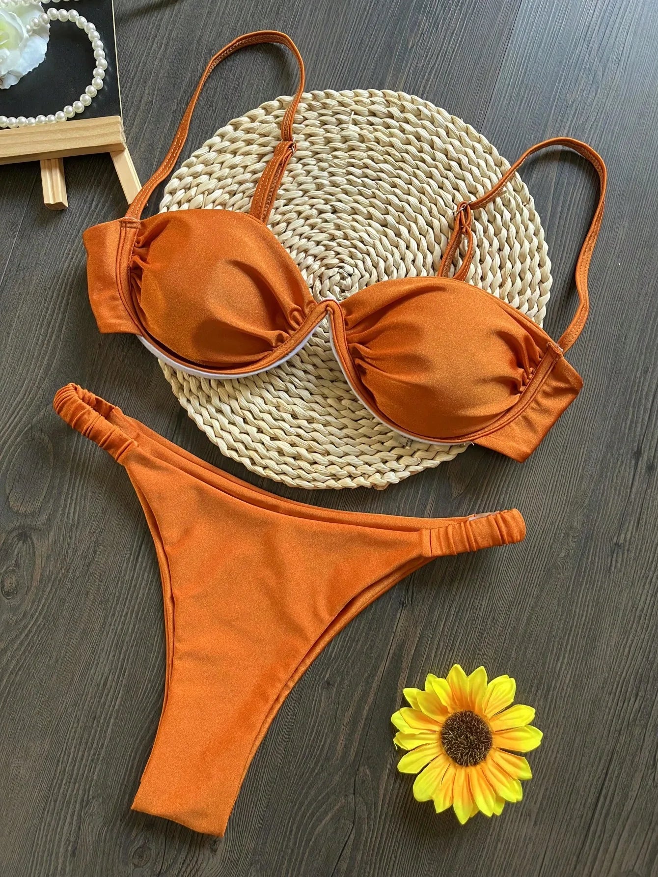Women's Braided Rope Bikini Set – Two-Piece Triangle Swimwear