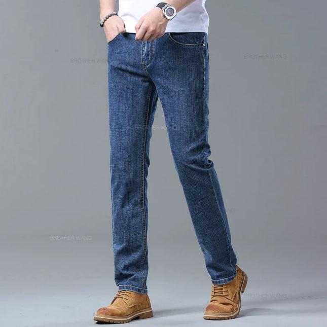 Men's Slim Fit Jeans - Stylish Casual Stretch Denim Pants for Men