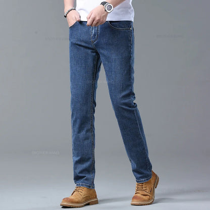 Men's Slim Fit Casual Jeans with Stretch Fabric