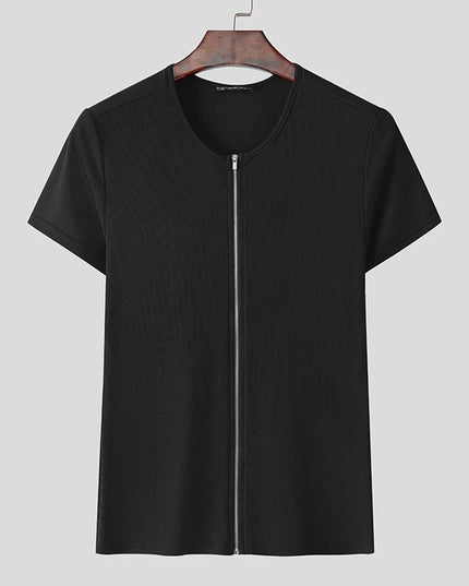 Incerun Men's Zipper Design Compression Sweater – Stylish and Comfortable Athletic Wear