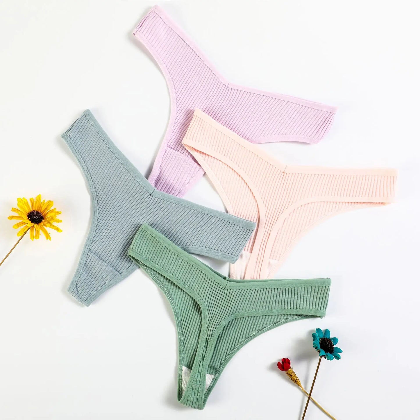 10Pack Women's Cotton Thongs - Comfortable Fit Thong's