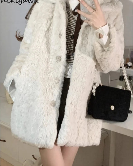 Women's Thickened Plush Coat – Warm, Cozy Winter Jacket for Women
