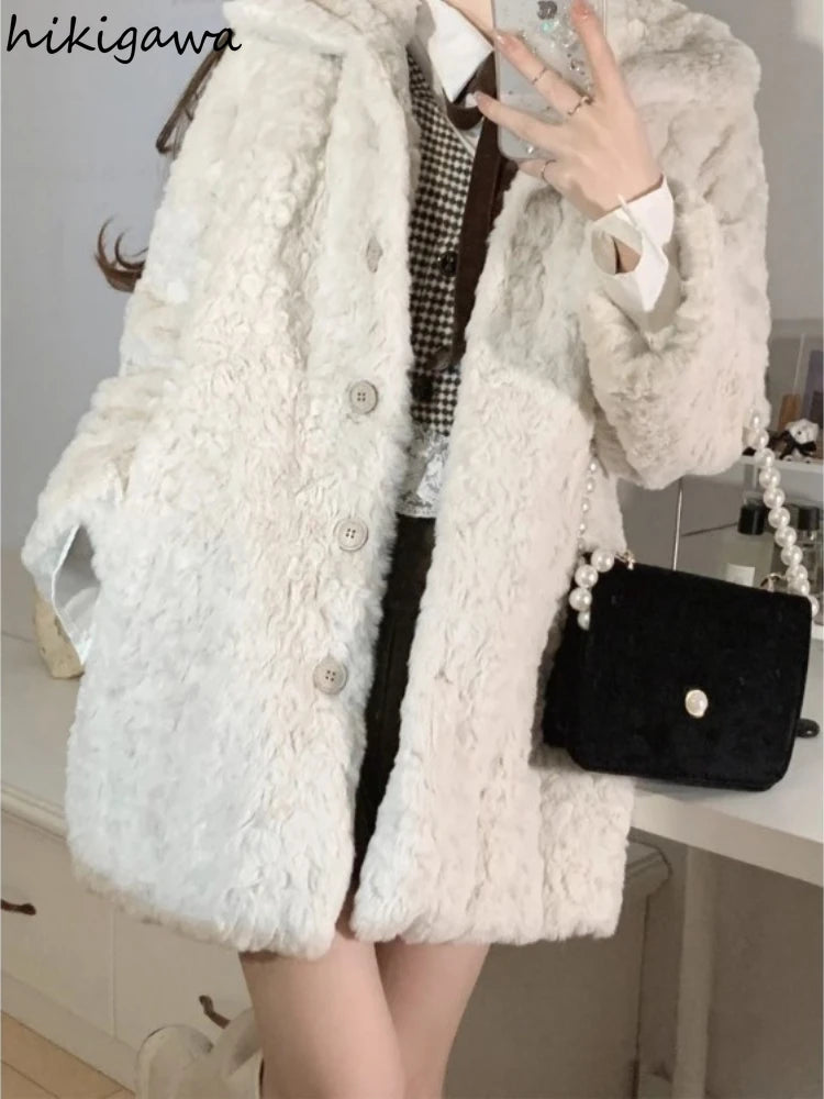 Women's Thickened Plush Coat – Warm, Cozy Winter Jacket for Women