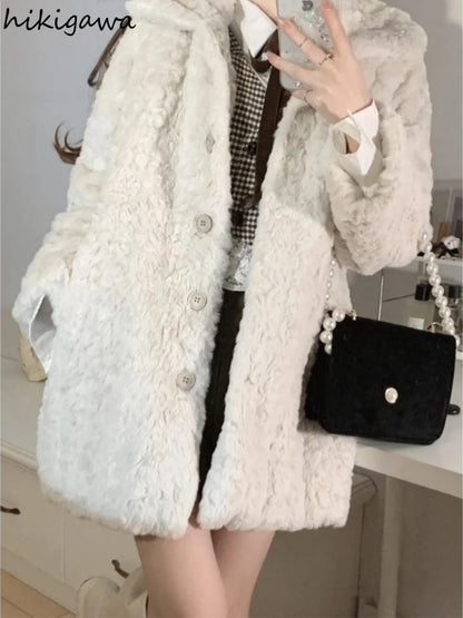 Women's Thickened Plush Coat – Warm, Cozy Winter Jacket for Women