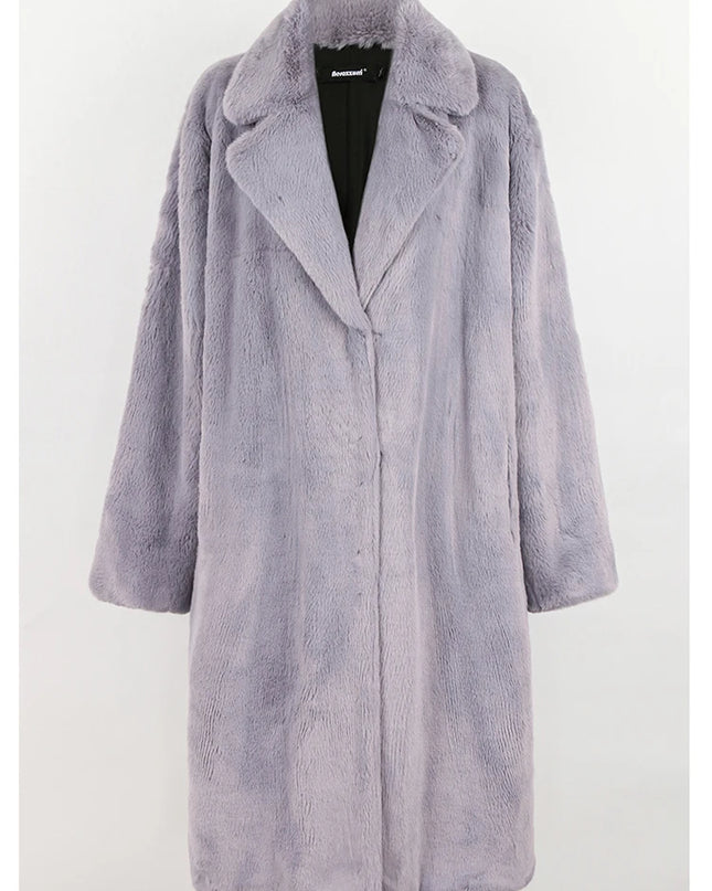 Nerazzurri Women’s Long Faux Fur Coat – Thick, Warm, Soft & Stylish Outerwear