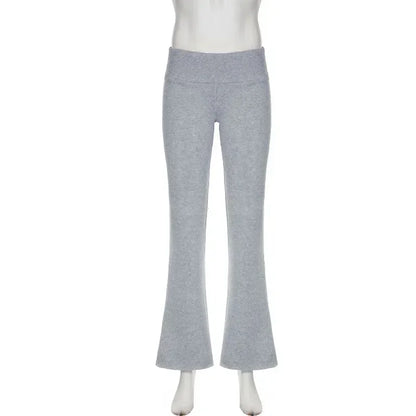 Slim Low-Waisted Flare Pants - Casual  Boot Cut for Women