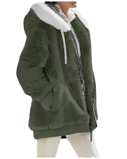 Womens  Fleece Lined Hooded Jacket - Various Colors