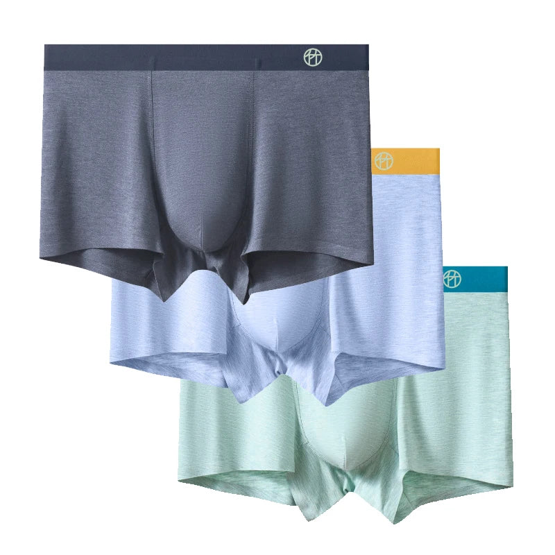3-Pack Bamboo Fiber Men's Breathable Boxer Briefs – Comfortable, Eco-Friendly Men’s Underwear Set