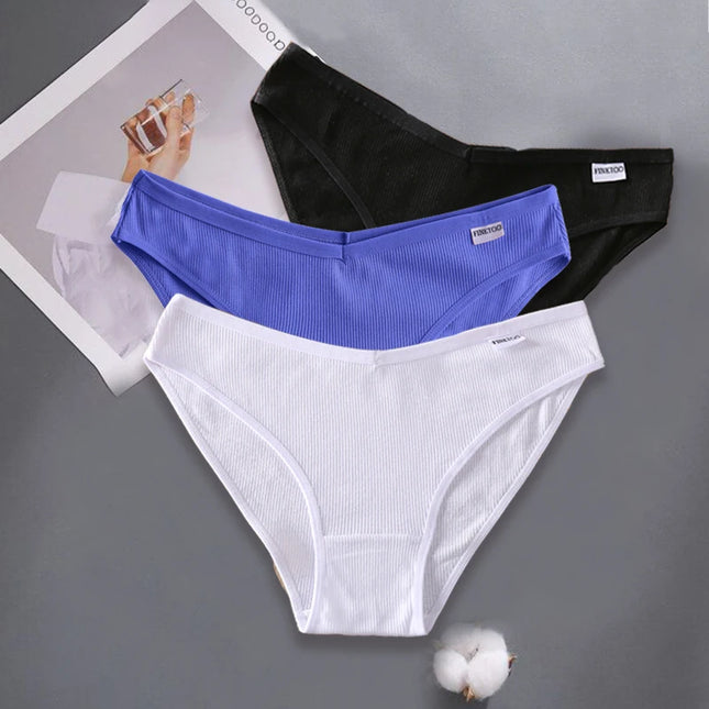 3-Piece Set  Women's Cotton Underwear- Various Colors