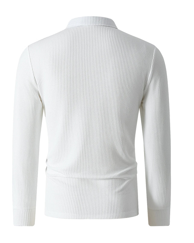 Men's Retro Striped Polo Sweater