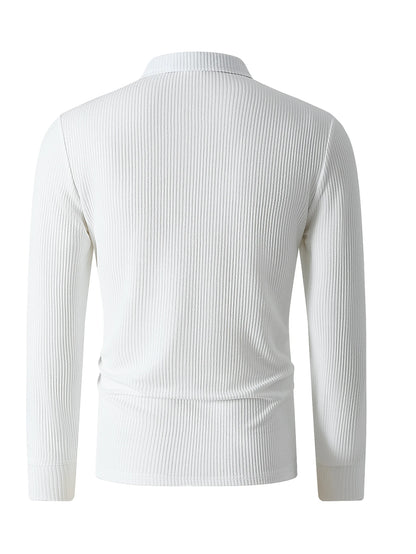Men's Retro Striped Polo Sweater