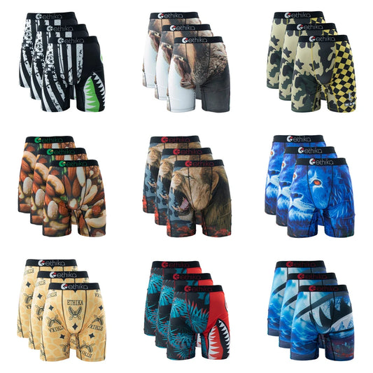 ETHIKA Men's 3-Pack Breathable Mesh Crotch Boxer Briefs
