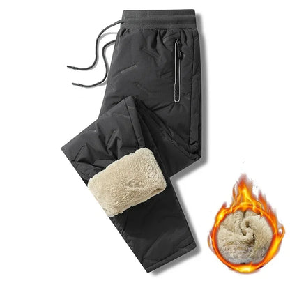 Men's Thick Plush Fleece Thermal Joggers - Faux Wool Sweatpants