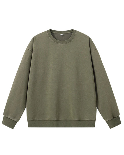 Men's Washed Faded O-Neck Knit Sweater - Oversized Fit