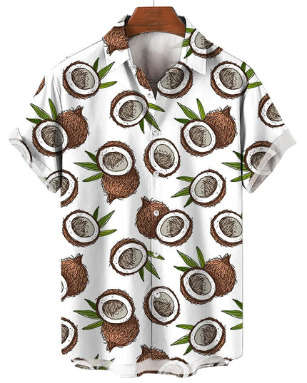 Men's T-Shirt with a Variety of Fruit and Animated Print