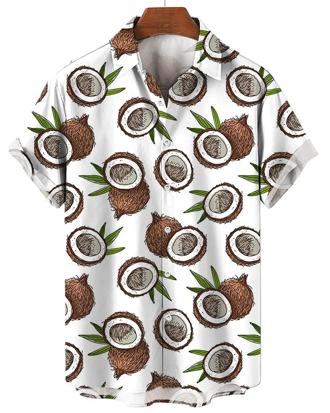 Men's T-Shirt with a Variety of Fruit and Animated Print