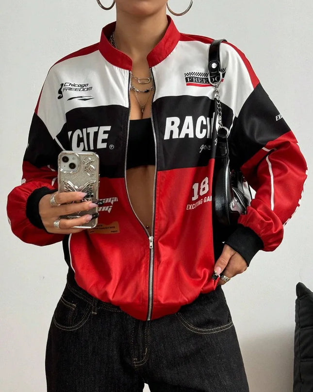 Women's Racer Jacket - Stylish & Lightweight Women's Bomber Jacket