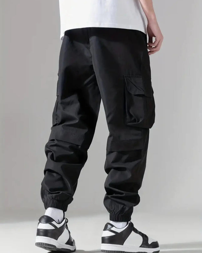 Men's Casual Loose Fit Cargo Sweatpants with Drawstring
