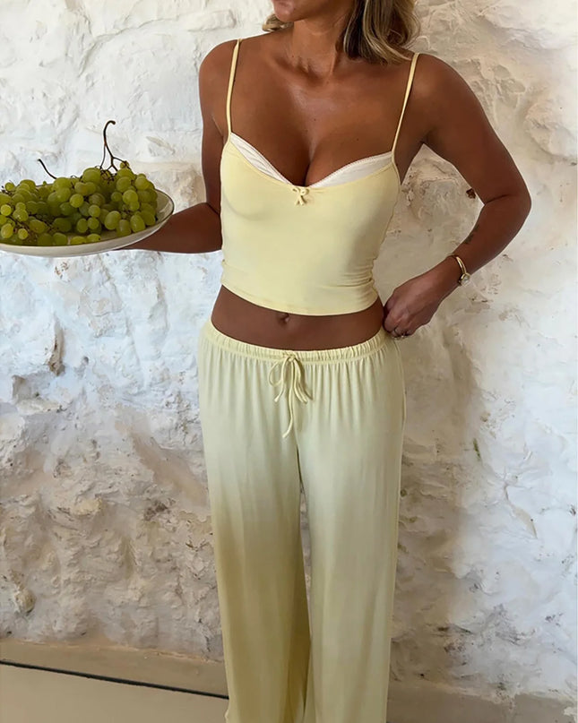 Women's Two-Piece Vest and Loose Drawstring Pants Set