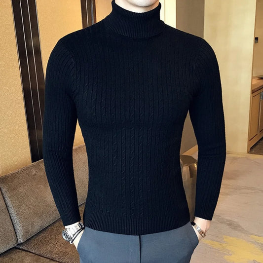 Men's Thick Knitwear Long Sleeve Turtleneck Sweater