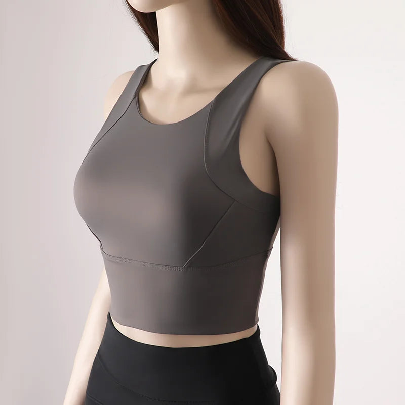 Women’s Sports Activewear Vest with Fixed Chest Pad