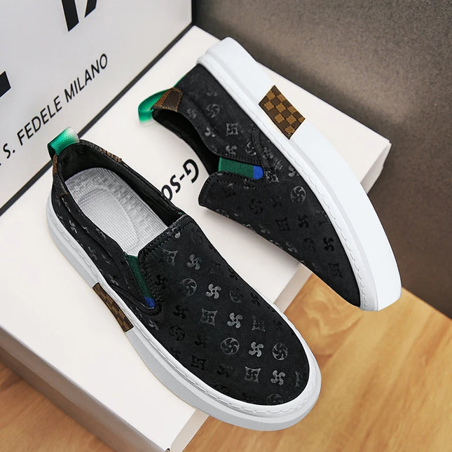 Men's Breathable Slip-On Sneakers - Flat Loafers for Men
