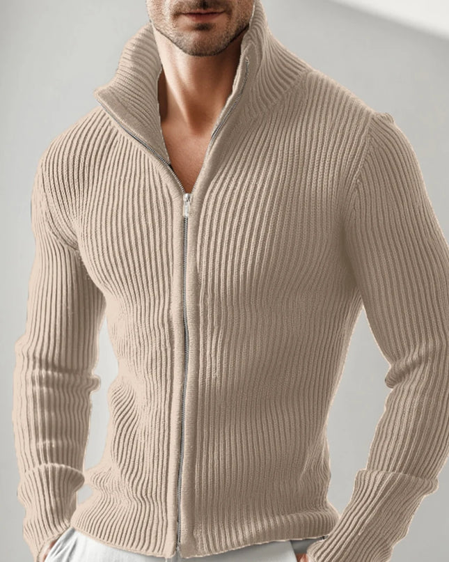 Men's Slim Fit Zipper Stand Collar Jacket