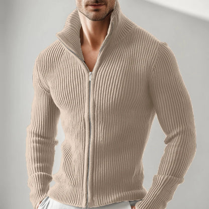 Men's Slim Fit Zipper Stand Collar Jacket