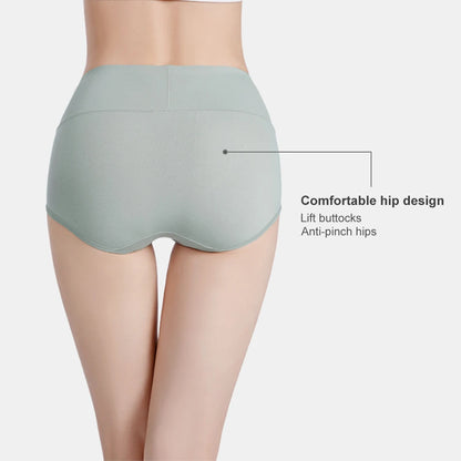 5 Pack Women's Cotton High-Waisted Underwear - Tummy Control & Butt Lift