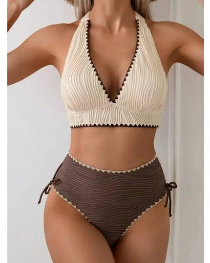High-Waist Women's Bikini Swimsuit Set