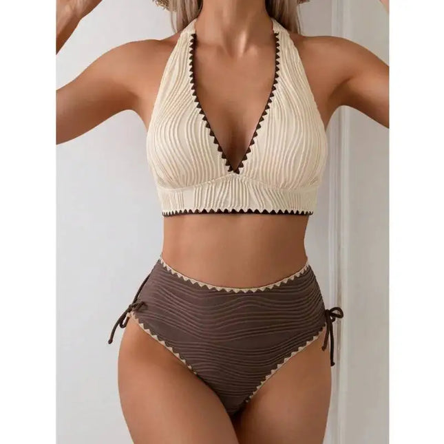 High-Waist Women's Bikini Swimsuit Set