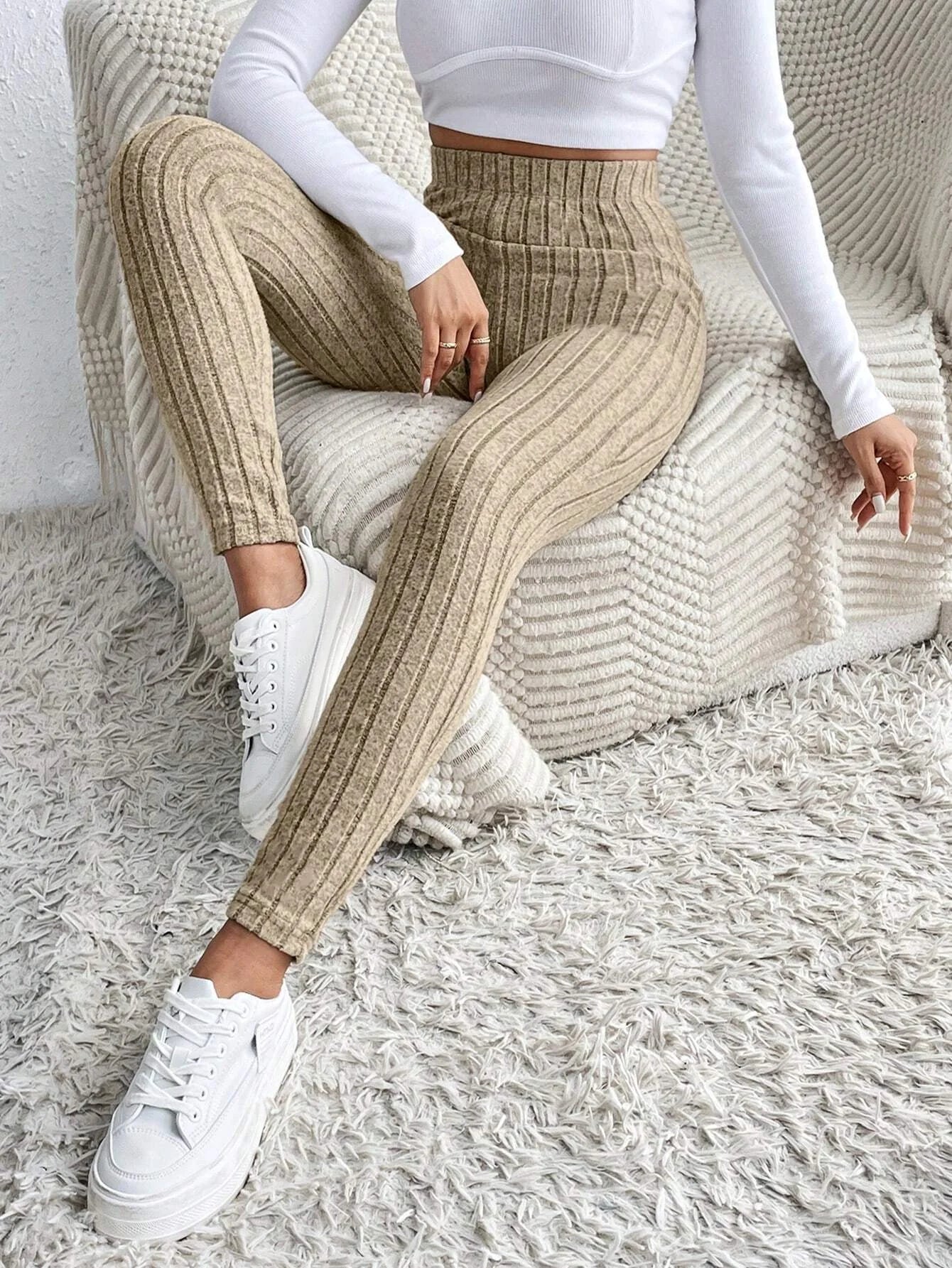 Women's High-Waist Ribbed Leggings
