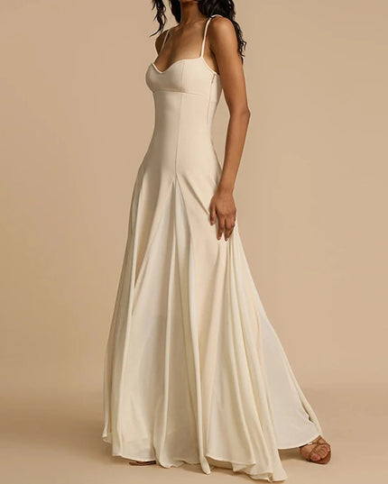 Women's Casual Pleated Long Dress - Elegant Slim Fit Maxi Dress for Women