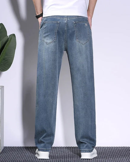 Men's Lyocell Baggy Jeans – Thin, Breathable, Vintage Straight Fit Pants