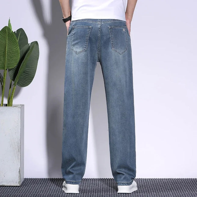 Men's Lyocell Baggy Jeans – Thin, Breathable, Vintage Straight Fit Pants