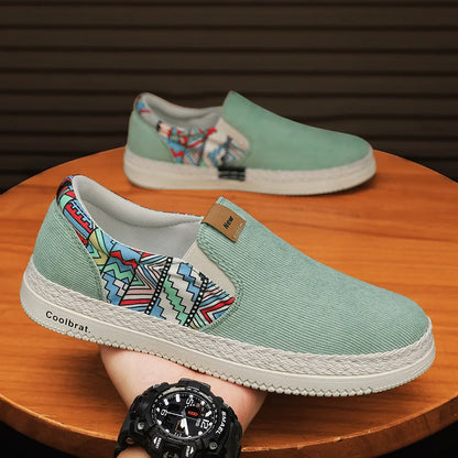 Men's Flat Canvas Slip-On Sneakers