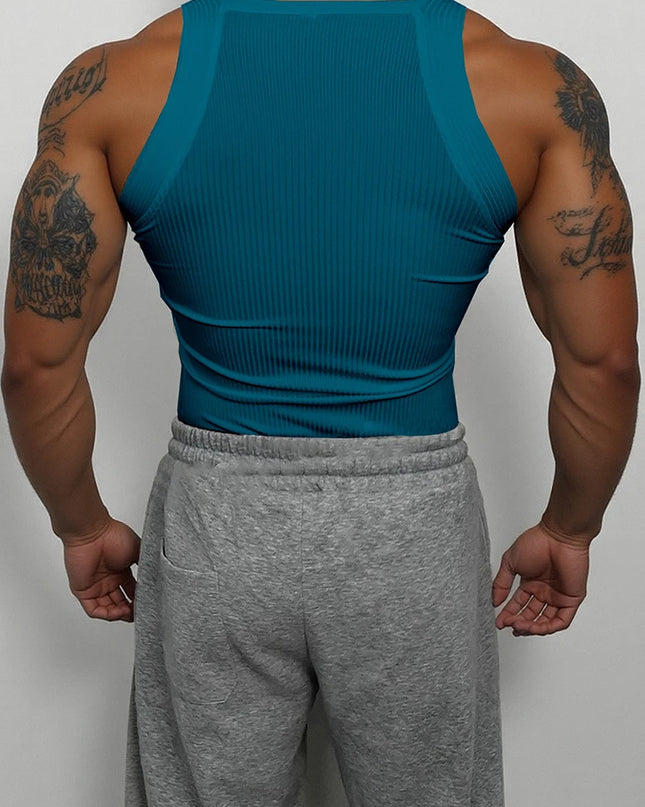Men's Classic Ribbed Tank Top - Slim Fit, Elastic, Breathable Men's Sleeveless Shirt